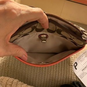 Coach signature wristlet gently used